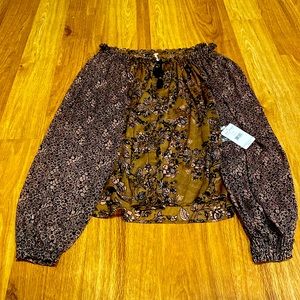 Free people long sleeve floral shirt